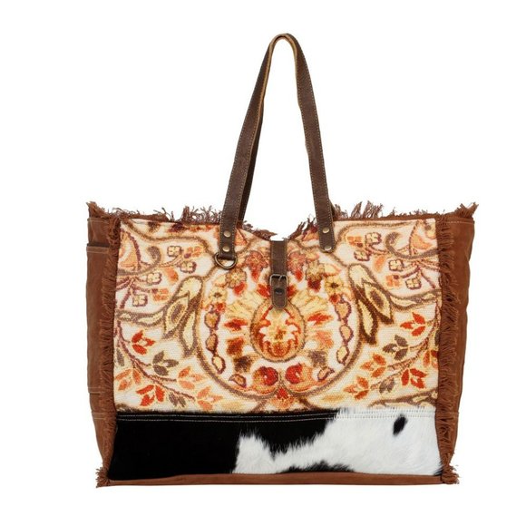 Myra Bag Handbags - Myra Bag Comfort Zone XLarge Hair on Leather Weekender Bag NWT